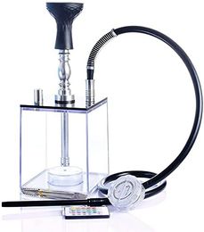 Super easy to assemble Acrylic Hookah Complete Set with LED Lights and Remote Control Light Colours Variation Modern Design Shisha Smoking Kit