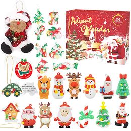 Kid Christmas Advent Calendar Push Bubbles Fidget Toy Countdown 24 Days Xmas Blind Box Stress Reliever Children Surprise Gifts