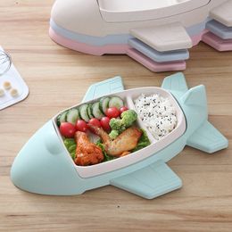 Cartoon Aircraft Shape Tableware Bamboo Fibre Plate Infant Tableware Toddle Children's Dividers Plate Child Gift Kids Cutlery 748 E3