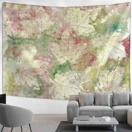 Tapestry Maple Leaf Oil Paint Carpet Wall Hanging Bohemian Style Psychedelic Wi