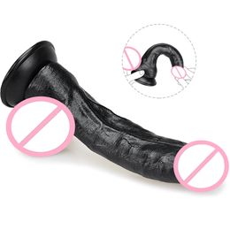 Soft Black Big Dildo sexy Toys for Couples Strong Suction Cup Realistic Fake Dick Penis Butt Plug Vagina Anal Massage Adults Shop