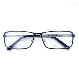 Sunglasses Frames Fashion Designer Myopia Glasses Stainless Steel Men Rectangular Blue/Grey Spring Hinge Full RimFashion FashionFashion