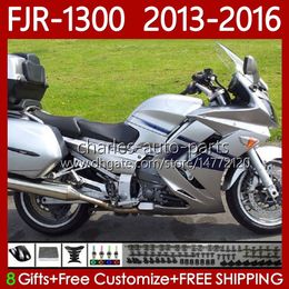 OEM Bodywork For YAMAHA FJR-1300 FJR 1300 A CC FJR1300A 2001-2016 Years Moto Body 112No.9 FJR1300 13 14 15 16 FJR-1300A Gloss silver 2013 2014 2015 2016 Fairing Kit