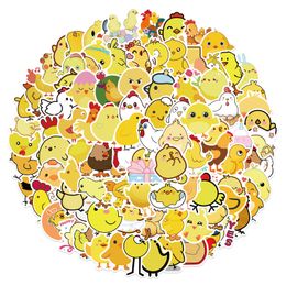 New Sexy 100PCS Cartoon Cute Yellow Chick Graffiti Stickers DIY Fridge Laptop Guitar Luggage Waterproof Sticker Decal Kids Classic Toys