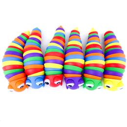 DHL Creative Articulated Slug Fidget Toy 3D Educational Colourful Stress Relief Gift Toys For Children caterpillar toy W0