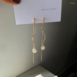 Dangle & Chandelier Needle Beads Drop Earrings Design Metal Golden Plating Single Chain Long For Girl Lady GiftsDangle Odet22