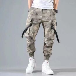 Pantaloni da uomo Salopette primaverili e autunnali Streetwear Pantaloni sportivi in cotone con tasca casual Hip-Hop Pantaloni alla moda Harajuku