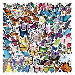 50PCS Pretty Colorful Butterfly Animal Stickers moths Graffiti Kids Toy Skateboard car Motorcycle Bicycle Sticker Decals Wholesale