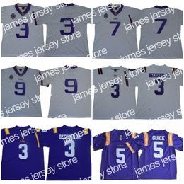 2022 NCAA LSU Tigers 3 Odell Beckham Jr. 7 Leonard Fournette 5 Derrius Guice 9 Joe Burrow 125th Season College Football Jerseys