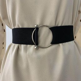 Belts Vintage Braided Wide Belt For Women Round Buckle Solid Colour Female Waist Casual Adjustable Retro Simple WaistbandBelts
