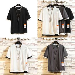 Short Sleeve T Shirt Men 2022 Summer Loose Tshirt Top Tees Fashion Clothes Plus OVERSize M-4XL 5XL O NECK Y220606