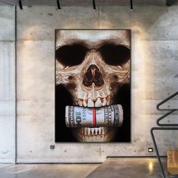 Abstract Skull Painting HD Prints And Posters On Canvas Modern Wall Art Picture For Livinng Room Home Decoration