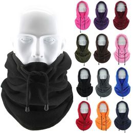 Beanie/Skull Caps Thermal Fleece Hat Hooded Neck Warmer Cycling Face Cover Outdoor Winter Skiing Sport Headgear Men Masked Delm22