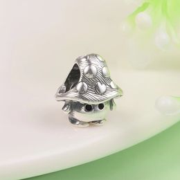 Autumn Genuine Silver 925 Jewellery Cute Mushroom Charm Bead Fit Pandora S925 Sterling Bracelet Making DIY For Women Gift Accessories 799528C01