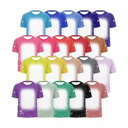 Party Supplies Sublimation Bleached Shirts Heat Transfer Blank Bleach Shirt Bleached Polyester T-Shirts US Men Women sxaug05