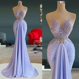 Sparkling V Neck Prom Dresses Sleeveless Custom Made Sequins Beads Mermaid Real Image Women Train Gowns