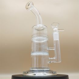 9.3Inches Clear Double layer Tyre Philtre Hookah Water Pipe Bong Glass Bongs Waterpipe Smoke Pipes Bongs Water Bottles Dab Rig