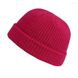 Beanie/Skull Caps 12 Color Unisex Fashion Autumn Winter Solid Real Cashmere Beanies For Woman Warm Knitted Hat Wholesale Delm22