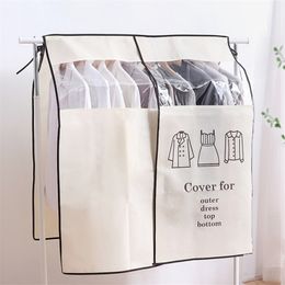 1pcs Wardrobe Clothing Dust Cover Non-woven Clothes Hanging Garment Bag for Home Clothes Storage Hanging Suit Dust Jacket Cover T200117