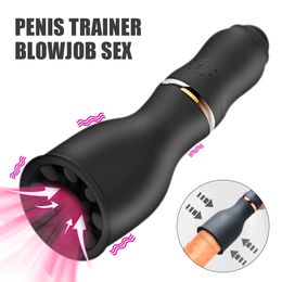 7 Modes Erotic Vibrator Oral Blowjob Male Masturbator Cup Delayed Ejaculation Spikes Massager sexy Toys For Men Penis Trainer