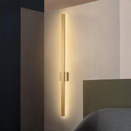 nordic minimalist light UK - Wall Lamp Nordic Minimalist Long Lamps Modern Led Light Indoor Living Room Bedroom Bedside Home Decor Lighting FixturesWall