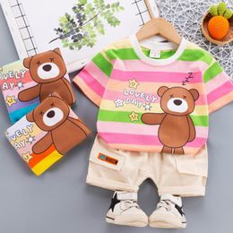 Clothing Sets Summer Children Out Clothes Baby Boy Cartoon O-Neck T Shirt Denim Shorts 2Pcs/sets Infant Outfit Kids Fashion Toddler Tracksui
