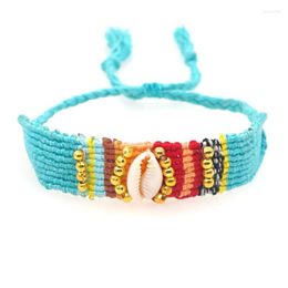 Charm Bracelets Go2Boho 2022 Boho Beach Shell Tassel Pulseras Handmade Braided Bracelet & Bangle Fabric Cloth For Women Gift Jewellery Ken