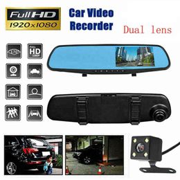 Inch Car Dvr Touch Dash Cam Rear View Mirror Video Auto Recorder Hd P Dual Lens Grade Wide Angle For Rear Cameras J220601