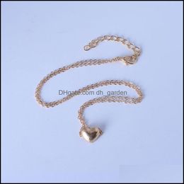 Pendant Necklaces Pendants Jewelry Small Peach Heart Love Necklace Clavicle Chain Women Sweet Fashion Simple Set Summer Drop Delivery 2021