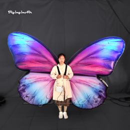 Noble Walking Inflatable Butterfly Costume Stage Performance Clothes Lighting Blow Up Butterfly Wing Suit For Parade Show