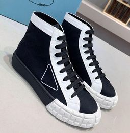 spring and autumn casual shoes high-top women's three-layer black white canvas shoes soft leather thick-soled nylon dress outdoor sneakers
