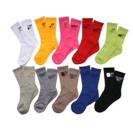 Men's Socks Letters Street Art Solid Colour Cotton Towel Bottom Sports Socks Autumn Winter