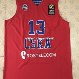 Nikivip #13 SERGIO RODRIGUEZ CSKA MOSCOW red basketball jersey Embroidery Stitched Custom any Number and name vest Jerseys Ncaa
