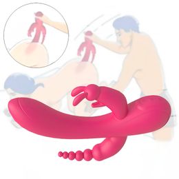 3-in-1 Vibrator Silicone sexy Toys for Women Anal Clitoral G-spot Stimulation y Powerful Function Shop Couple