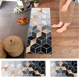 Nordic Geometric Carpets PVC Leather Floor Mats Large Doormats Bedroom Tatami Waterproof Oilproof Kitchen Rugs Y200527