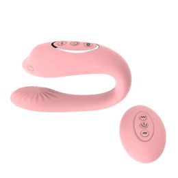 NXY Vibrators U Type Sucking Clitoris 8 Speed Wireless Remote Control G-Spot Stimulator Usb Loading Sex Toy For Couple Women 220427