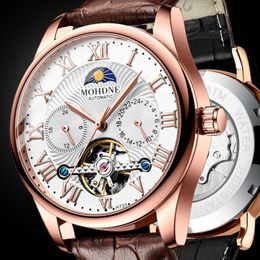 Wristwatches Men's Luxury Watch For Man Multifunction Top Brand Mechanical Wrist Watches Moon Phase Waterproof Automatic MenWristwatches