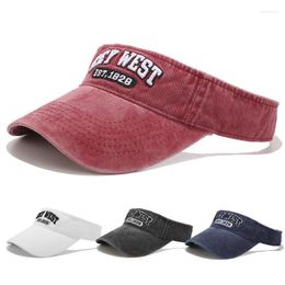 Berets Washing Vintage Visors Men Women Summer Outdoor Sport Solid Colour Cap Hat For Golf Tennis Running Unisex Street Wear LetterBerets Del