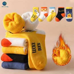 5 Pairs/Lot Toddler Thermal Kids Cotton Socks For Boys Winter Short Warm Soft Girls Thick Terry Children Snow Socks Miaoyoutong 220611