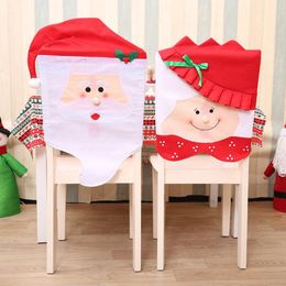 chair cap covers Australia - Chair Covers Christmas Cover Red Santa Claus Hat Back Xmas Gift 2022 Decor Home Ornament Noel Natal Year 2022Chair