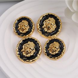 Metal Lion Head Diy Sewing Button Round Animal Buttons for Coat Shirt Sweater Suit High Quality