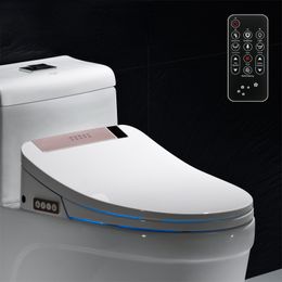 lighted toilet seat Australia - bathroom smart toilet seat cover electronic bidet clean dry seat heating wc gold intelligent led light toilet seat