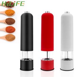 Automatic Salt Pepper Grinder With LED Light Electric Spice Mill Grinder Adjustable Coarseness Kitchen Tools For Cooking BBQ 220812