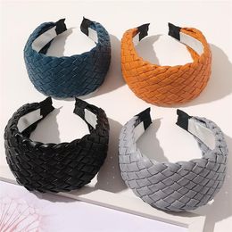 2022 Girls weave hair accessories 8 color headband kid hair band girl headdress hoop Hair Sticks Knot head hoop