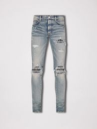 Jeans ksubi da uomo jeans viola Pantaloni da uomo in denim strappato firmati Uomo Pantaloni slim casual con cerniera Hip Hop per pantaloni elasticizzati maschili D2