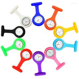 Pocket Watches Pockets Watch Silicone Fashion Brooch Solid Colour Clip-On Analogue Digital Quartz Movement Fob Thun22