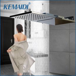 KEMAIDI 8 Inch Bathroom Shower Head Rainfall Square Stainless Steel Shower Head Bathroom Shower Wall Mount Overhead 201105