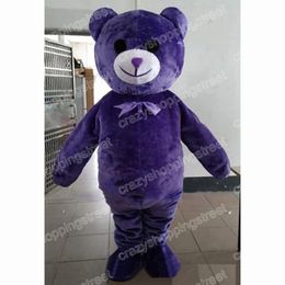 Halloween Purple Bear Mascot Costume High quality Cartoon Character Outfits Suit Adults Size Christmas Carnival Party Outdoor Outfit Advertising Suits