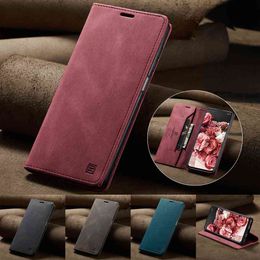 Fashion Skin Feel Anti-theft Wallet Cases For Xiaomi 10T Lite Redmi Note 10 9 Pro Max Note 10S 9S 8 Pro Stand Phone Cover Funda