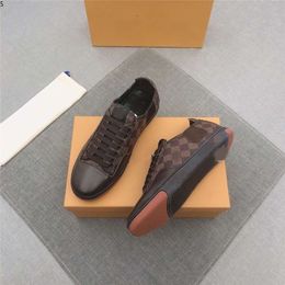classic men designer shoes lace up black brown fashion Luxury printed Mens sneakers trainers shoe km01
